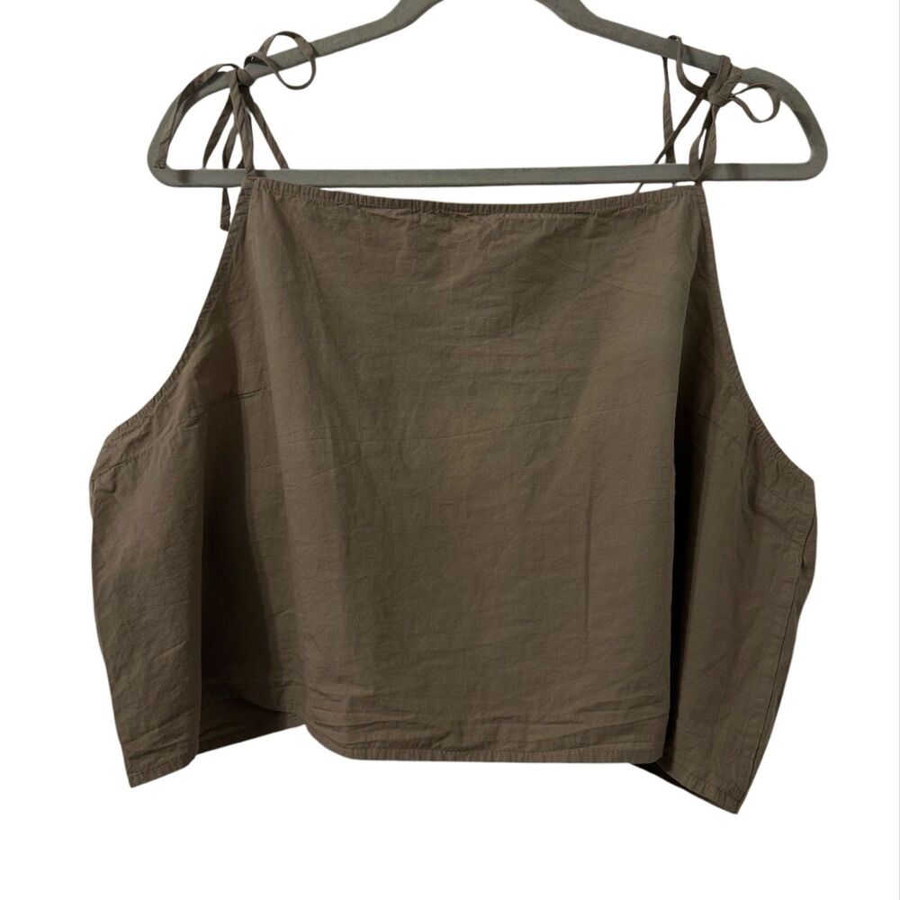 ARQ Lucy‎ top 3XL Taupe Minimalist Organic Cotton Cropped Made In USA